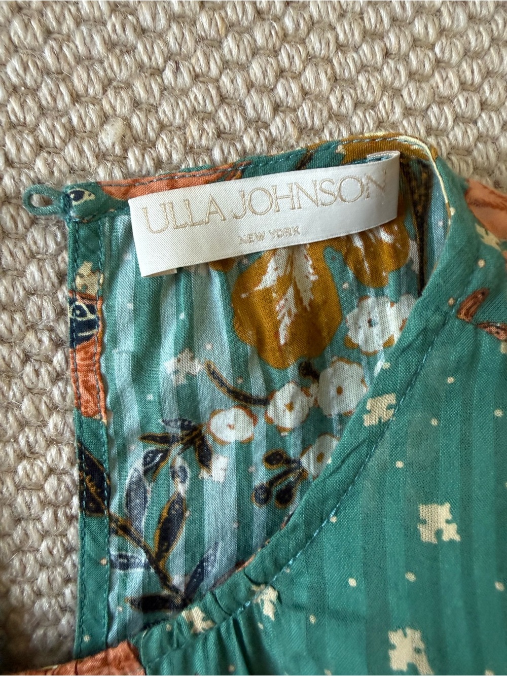 Ulla Johnson' Teal Floral Tiered Summer Dress size 6 - Picture 7 of 7